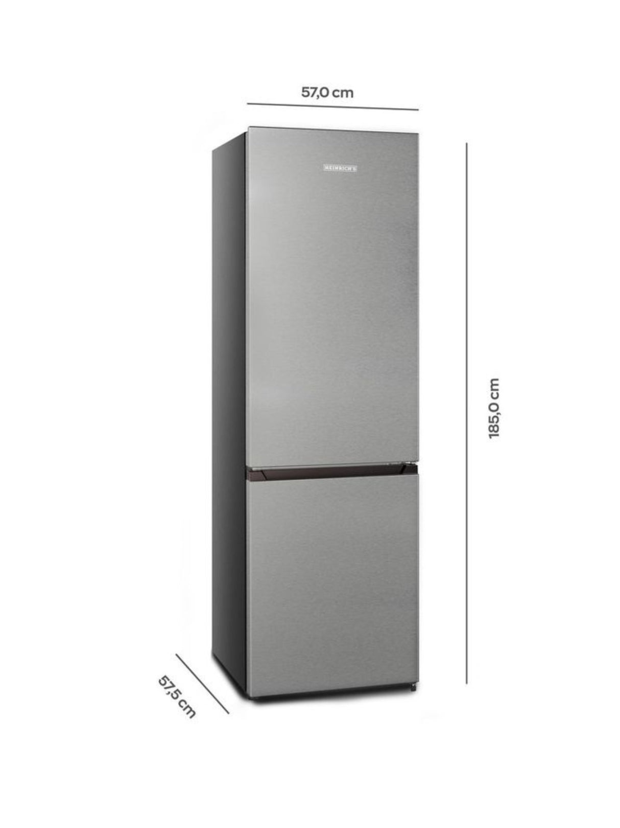 Heinrichs Koel-vriescombinatie Roestvrij Staal HKS 3491