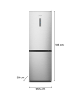 Heinrichs Koel-vriescombinatie Roestvrij Staal HKS 3095 No Frost