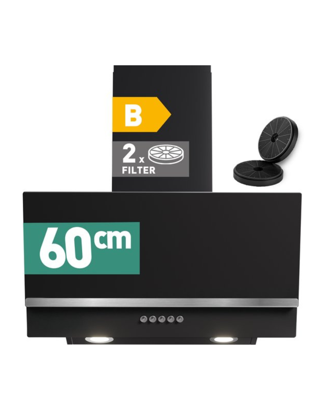 Heinrichs Afzuigkap Zwart/Roestvrij Staal HDU7622