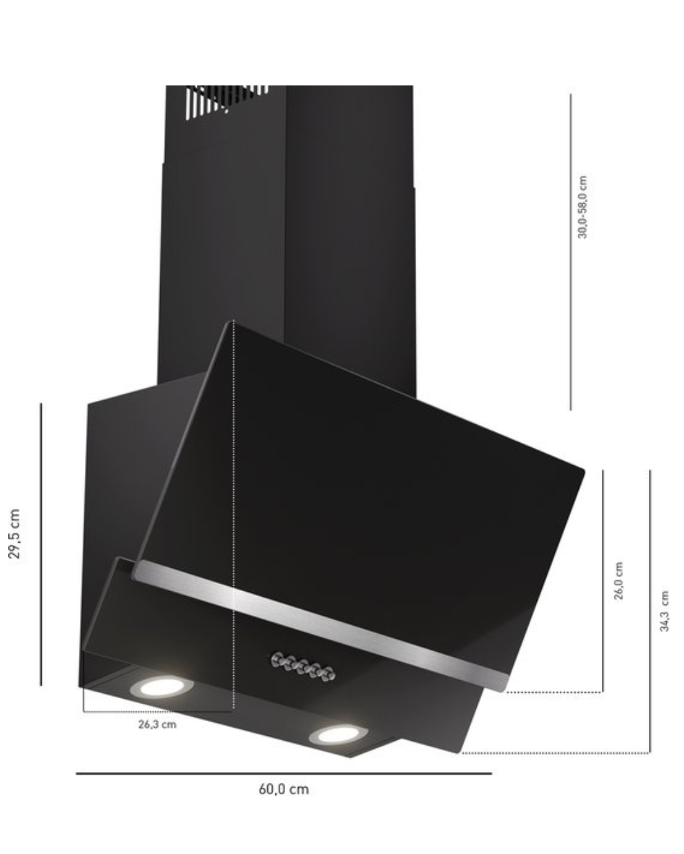 Heinrichs Afzuigkap Zwart/Roestvrij Staal HDU7622